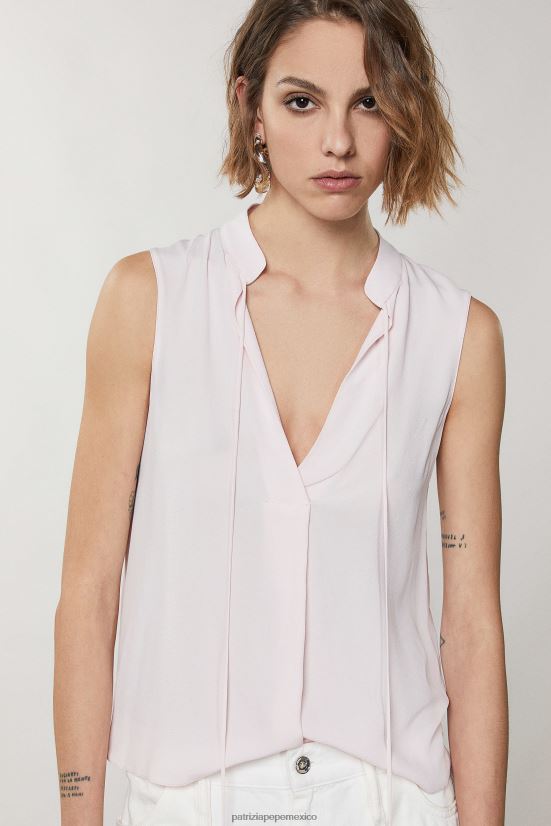 vestir mx Patrizia Pepe mujer camisa sin mangas desnudo rosado 66024R368