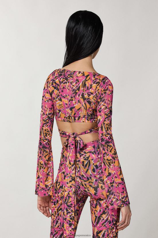 vestir mx Patrizia Pepe mujer top de playa estampado naranja jugosa abstracta 66024R241