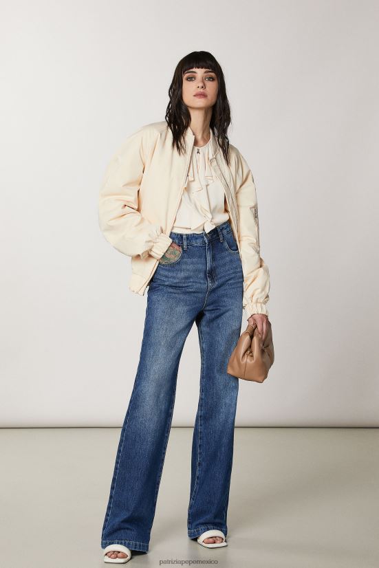 vestir mx Patrizia Pepe mujer top fruncido beige pálido 66024R579