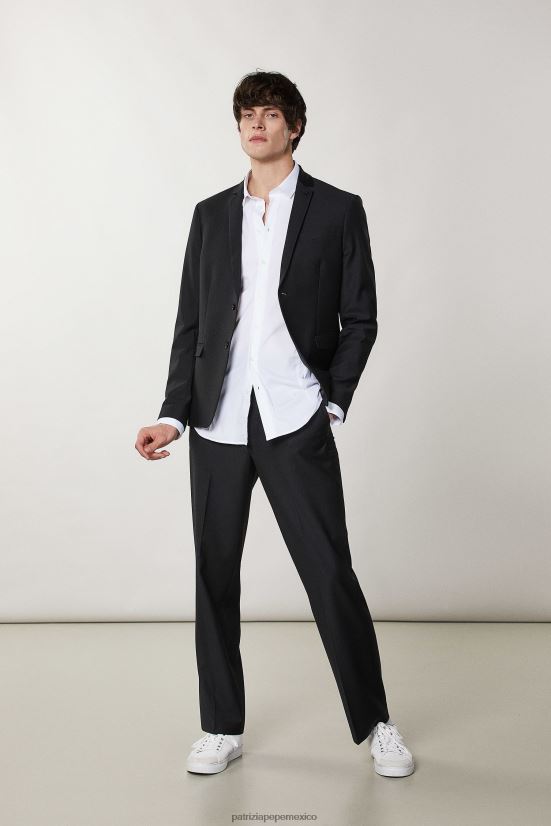 vestir mx Patrizia Pepe hombres camisa ajustada de manga larga otico blanco 66024R1044