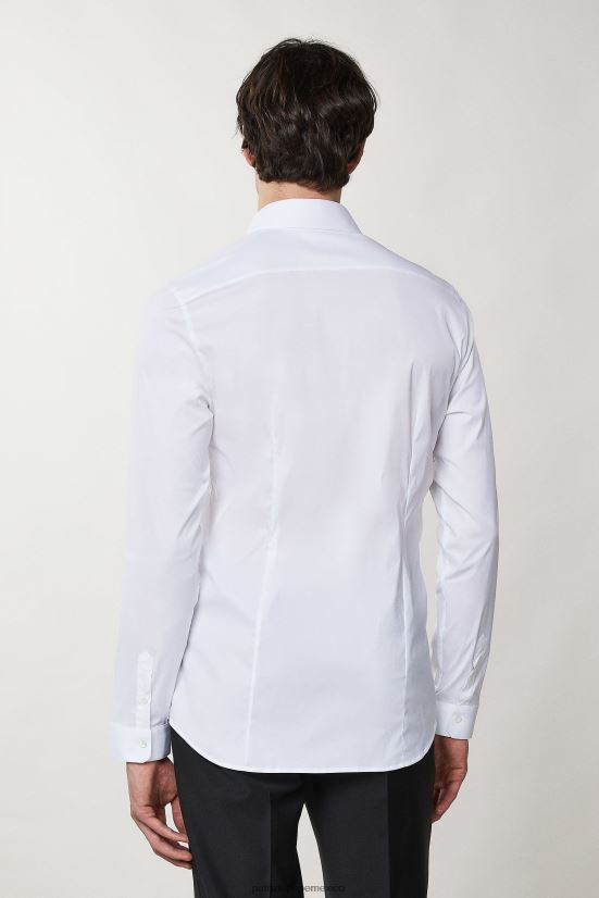 vestir mx Patrizia Pepe hombres camisa ajustada de manga larga otico blanco 66024R1044