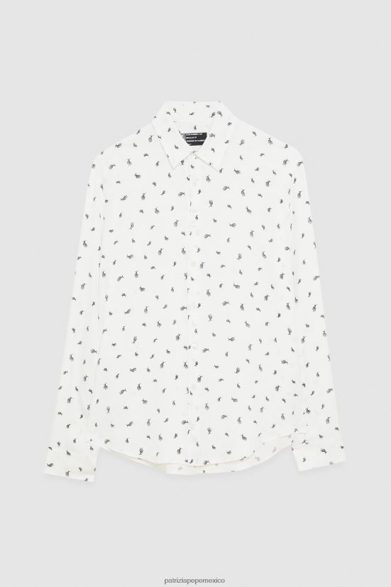 vestir mx Patrizia Pepe hombres camisa con estampado de sarga microcactus 66024R1029