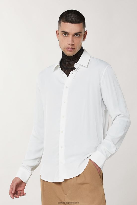 vestir mx Patrizia Pepe hombres camisa de sarga suave otico blanco 66024R1043
