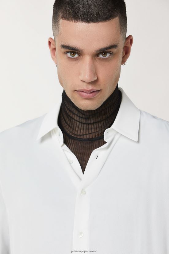 vestir mx Patrizia Pepe hombres camisa de sarga suave otico blanco 66024R1043