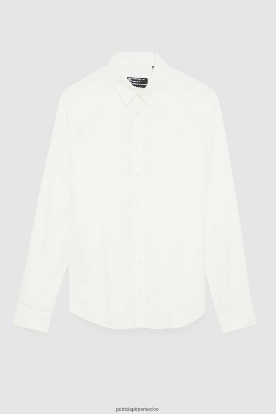 vestir mx Patrizia Pepe hombres camisa de sarga suave otico blanco 66024R1043