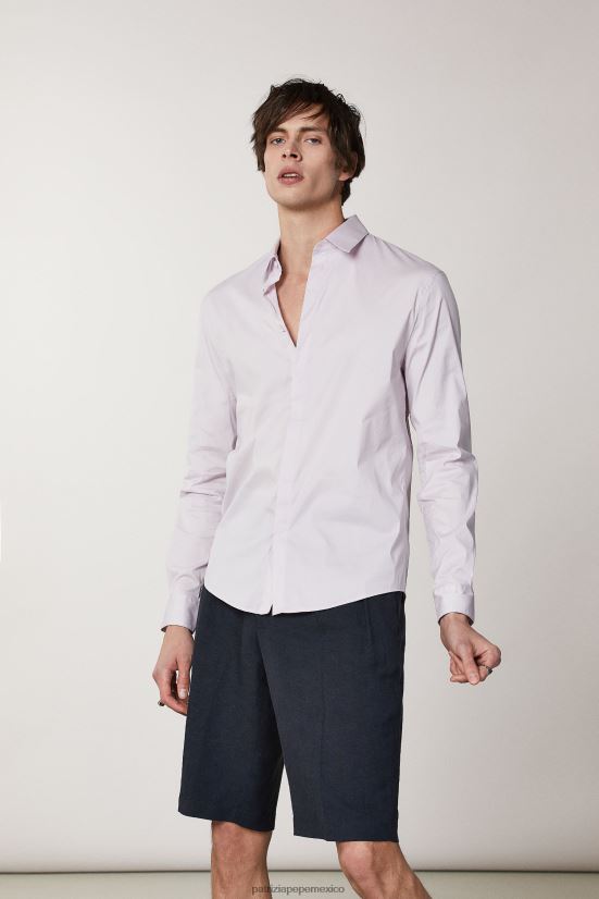 vestir mx Patrizia Pepe hombres camisa holgada de algodón silencio de orquídeas 66024R1046