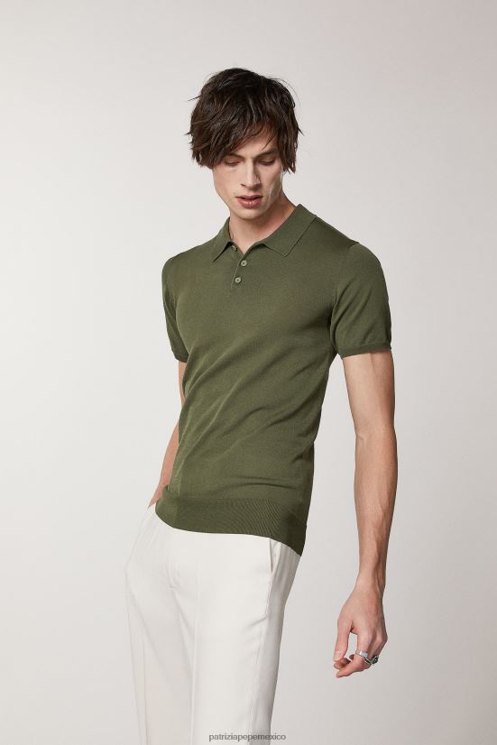 vestir mx Patrizia Pepe hombres polo de manga corta oliva capuleto 66024R1006
