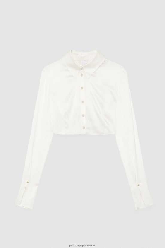 vestir mx Patrizia Pepe mujer camisa corta de manga larga blanco 66024R364