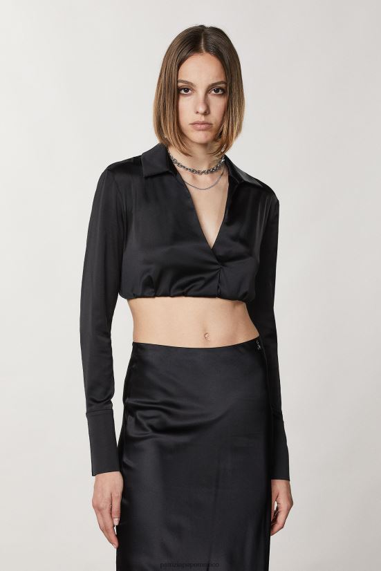 vestir mx Patrizia Pepe mujer camisa corta esencial Nerón 66024R180