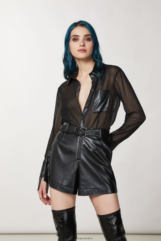 vestir mx Patrizia Pepe mujer camisa de crepé de corte regular Nerón 66024R164