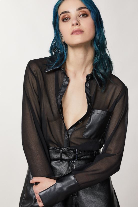 vestir mx Patrizia Pepe mujer camisa de crepé de corte regular Nerón 66024R164