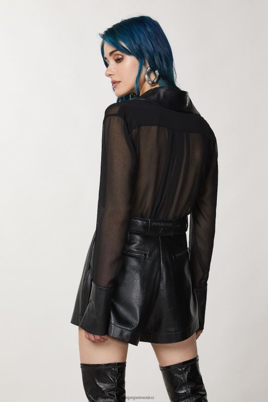 vestir mx Patrizia Pepe mujer camisa de crepé de corte regular Nerón 66024R164