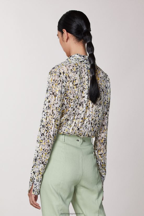 vestir mx Patrizia Pepe mujer camisa de lúrex estampado de camu abstracto 66024R618