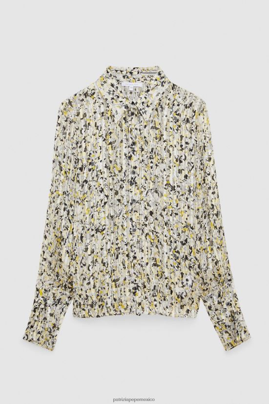 vestir mx Patrizia Pepe mujer camisa de lúrex estampado de camu abstracto 66024R618