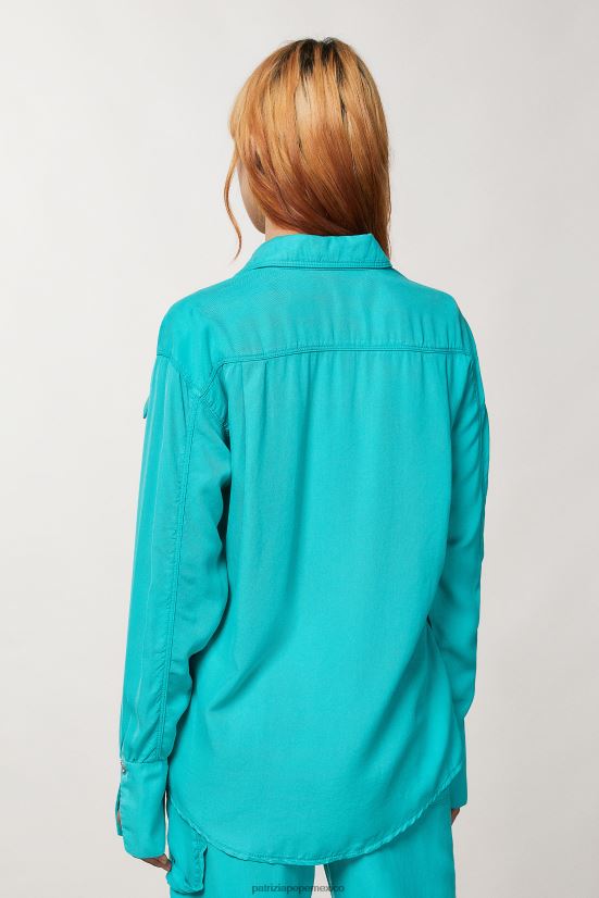 vestir mx Patrizia Pepe mujer camisa de manga larga agua verde 66024R604