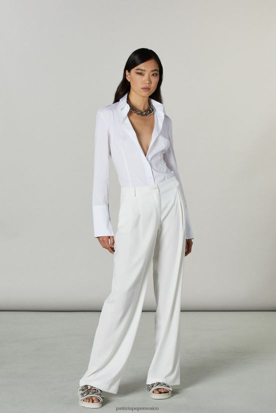 vestir mx Patrizia Pepe mujer camisa de manga larga otico blanco 66024R596