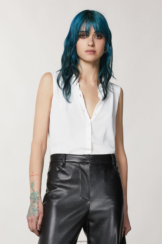 vestir mx Patrizia Pepe mujer camisa de viscosa sin mangas blanco 66024R112