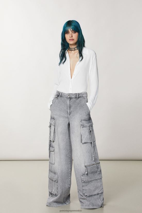 vestir mx Patrizia Pepe mujer camisa de viscosa suave blanco 66024R67