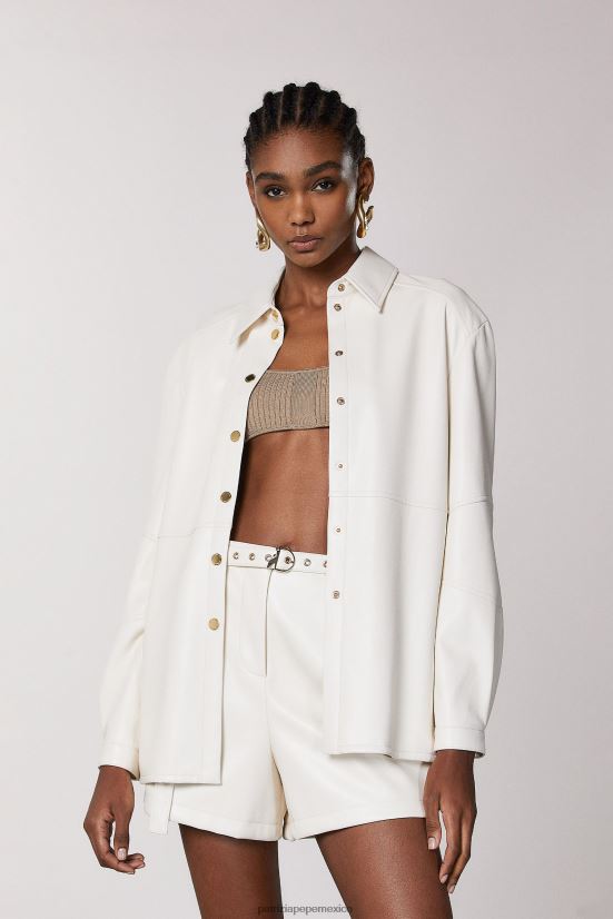 vestir mx Patrizia Pepe mujer camisa esencial gardenia blanca 66024R465