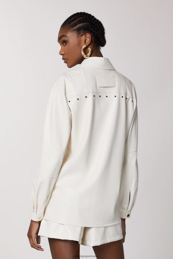 vestir mx Patrizia Pepe mujer camisa esencial gardenia blanca 66024R465