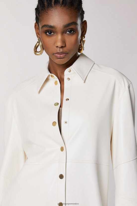 vestir mx Patrizia Pepe mujer camisa esencial gardenia blanca 66024R465