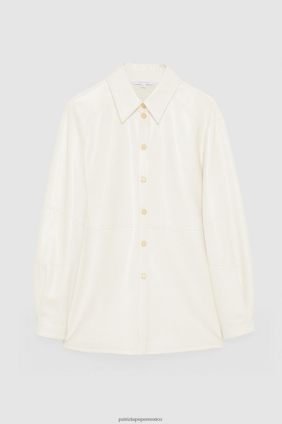 vestir mx Patrizia Pepe mujer camisa esencial gardenia blanca 66024R465