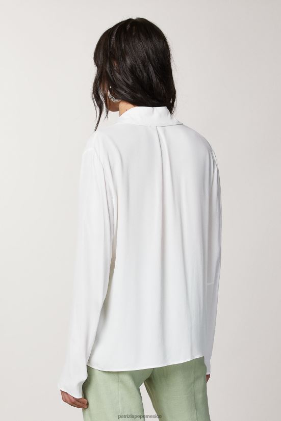 vestir mx Patrizia Pepe mujer camisa fruncida blanco 66024R695