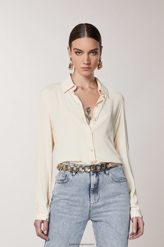 vestir mx Patrizia Pepe mujer camisa viscosa beige pálido 66024R422