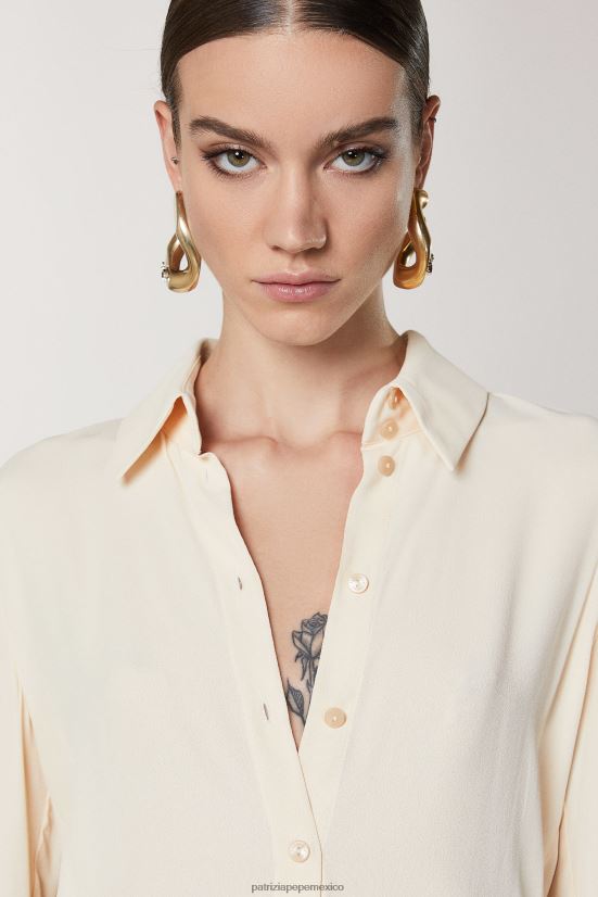 vestir mx Patrizia Pepe mujer camisa viscosa beige pálido 66024R422