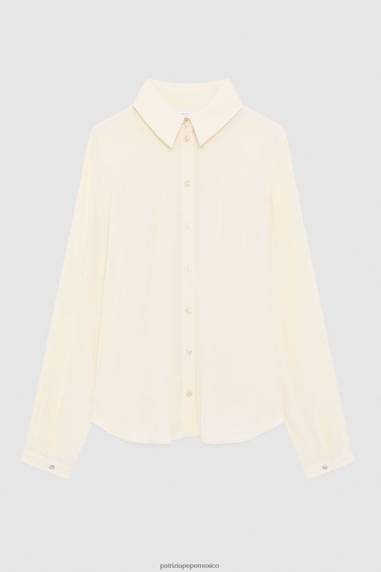 vestir mx Patrizia Pepe mujer camisa viscosa beige pálido 66024R422