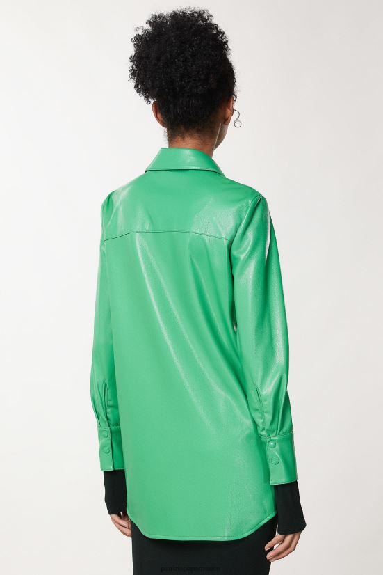 vestir mx Patrizia Pepe mujer tela recubierta sobre camisa verde vibrante 66024R627