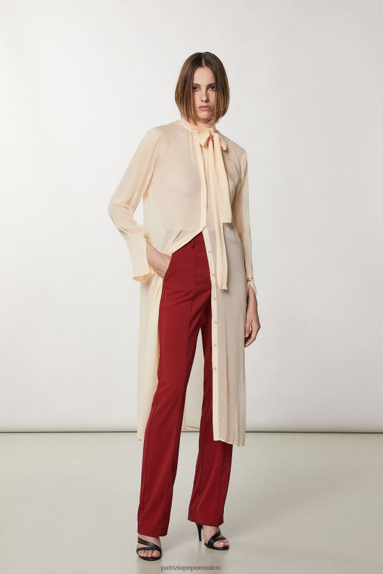 vestir mx Patrizia Pepe mujer vestido camisero de viscosa rubor astral 66024R81