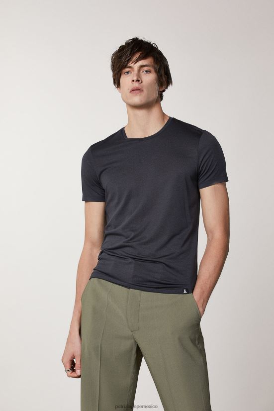 vestir mx Patrizia Pepe hombres camiseta con bragueta de algodón Marina Real 66024R1045