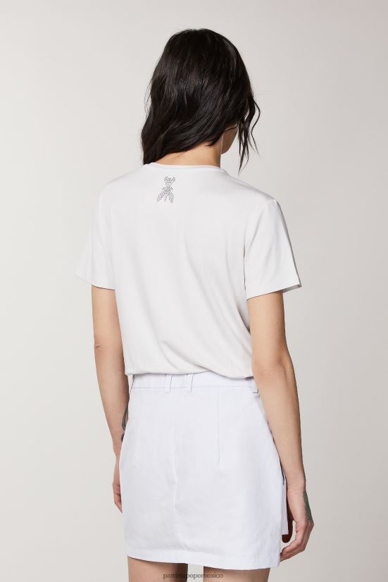 vestir mx Patrizia Pepe mujer camiseta con diamantes de imitación gris lila 66024R382