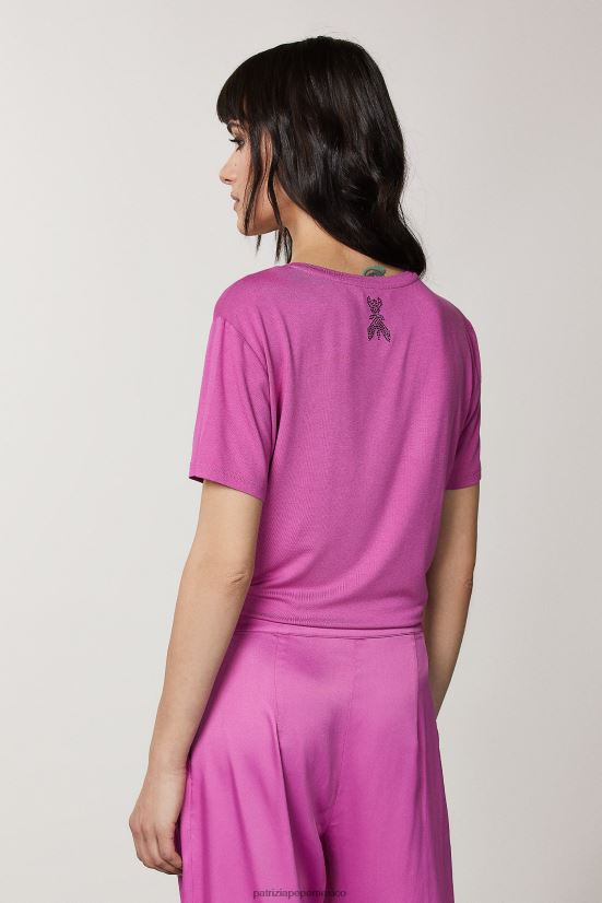 vestir mx Patrizia Pepe mujer camiseta con diamantes de imitación orquídea morada 66024R537