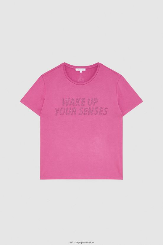 vestir mx Patrizia Pepe mujer camiseta con diamantes de imitación orquídea morada 66024R537