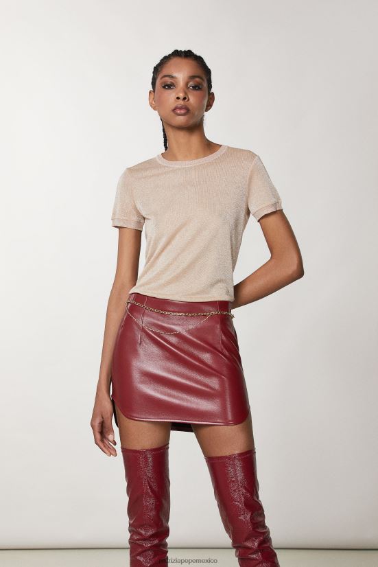 vestir mx Patrizia Pepe mujer camiseta de manga corta de lúrex lurex rubor astral 66024R53