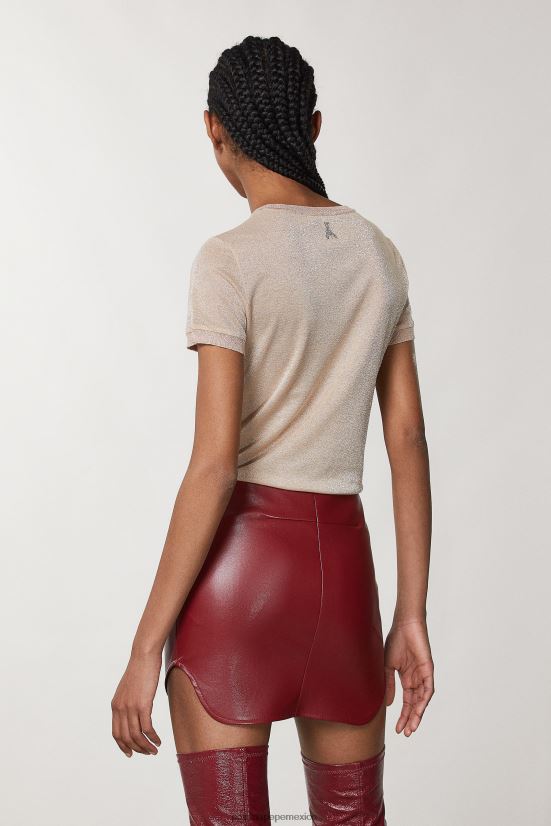 vestir mx Patrizia Pepe mujer camiseta de manga corta de lúrex lurex rubor astral 66024R53