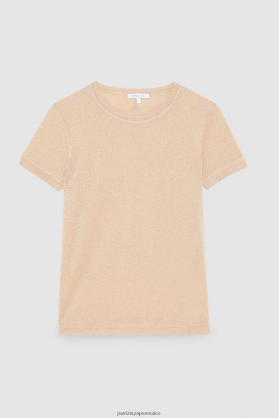 vestir mx Patrizia Pepe mujer camiseta de manga corta de lúrex lurex rubor astral 66024R53