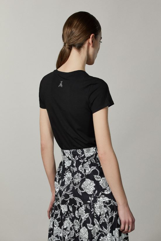 vestir mx Patrizia Pepe mujer camiseta elástica esencial mosca negra 66024R684