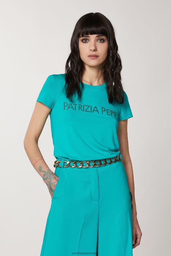 vestir mx Patrizia Pepe mujer camiseta esencial ilusión verde 66024R410