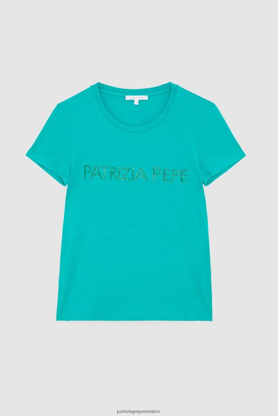 vestir mx Patrizia Pepe mujer camiseta esencial ilusión verde 66024R410