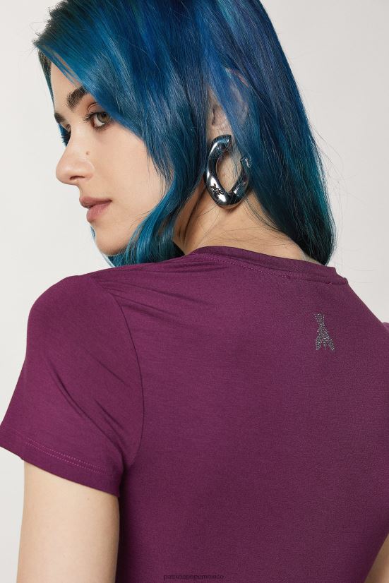 vestir mx Patrizia Pepe mujer camiseta esencial mosca violeta futurista 66024R44