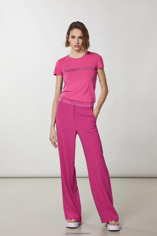 vestir mx Patrizia Pepe mujer camiseta esencial pétalo fucsia 66024R310