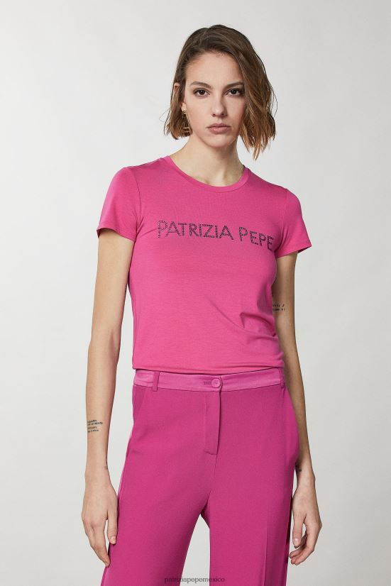 vestir mx Patrizia Pepe mujer camiseta esencial pétalo fucsia 66024R310