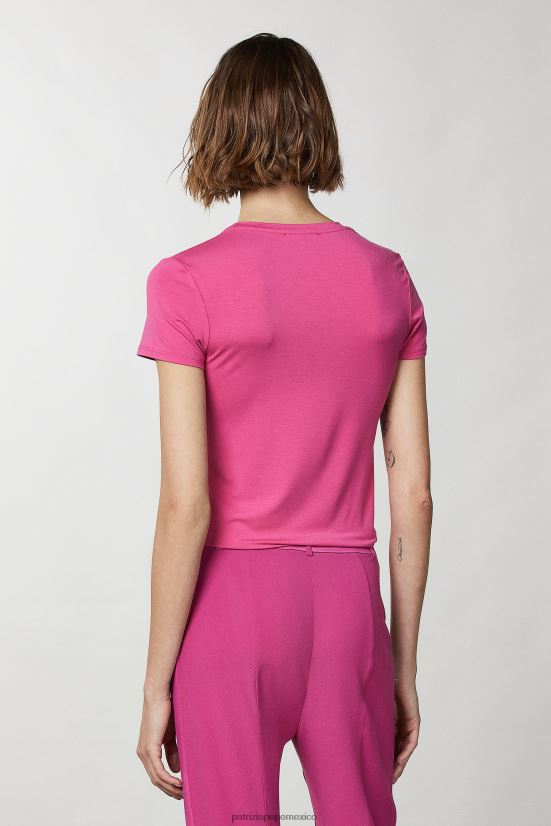 vestir mx Patrizia Pepe mujer camiseta esencial pétalo fucsia 66024R310