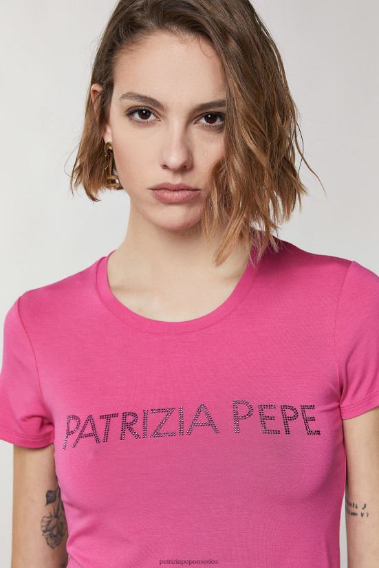 vestir mx Patrizia Pepe mujer camiseta esencial pétalo fucsia 66024R310