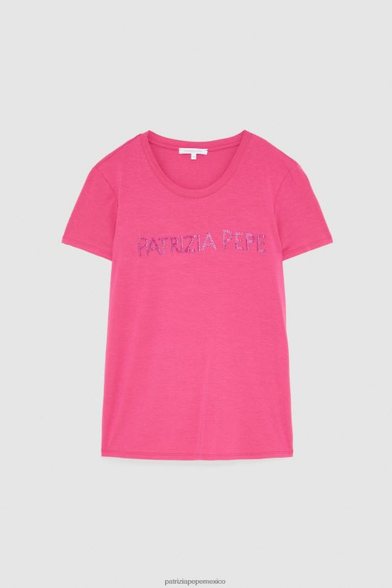 vestir mx Patrizia Pepe mujer camiseta esencial pétalo fucsia 66024R310