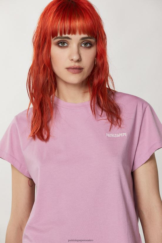 vestir mx Patrizia Pepe mujer camiseta estampada malva lavado 66024R225