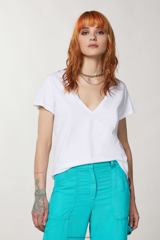 vestir mx Patrizia Pepe mujer camiseta estampada otico blanco 66024R201